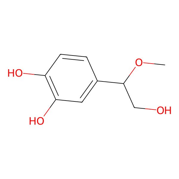 2D Structure of 4-[(1S)-2-hydroxy-1-methoxyethyl]benzene-1,2-diol