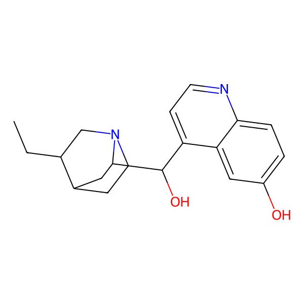 2D Structure of 4-[(5-Ethyl-1-azabicyclo[2.2.2]octan-2-yl)-hydroxymethyl]quinolin-6-ol