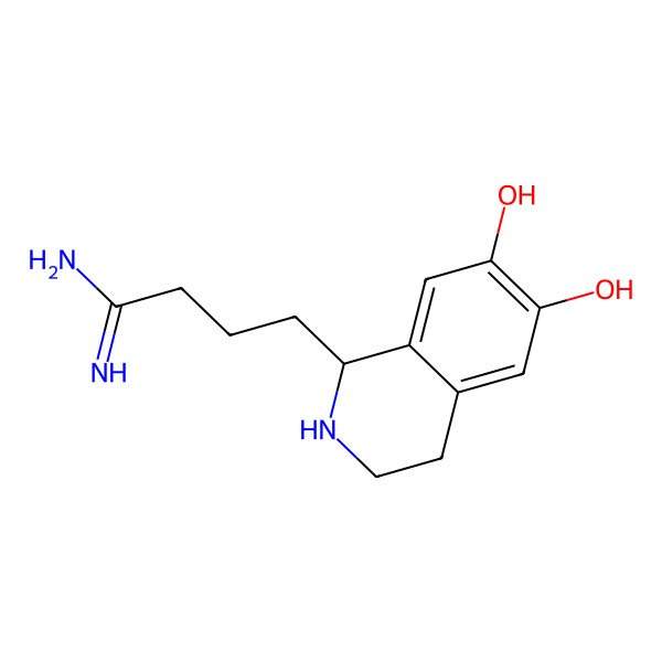 2D Structure of 4-[(1S)-6,7-dihydroxy-1,2,3,4-tetrahydroisoquinolin-1-yl]butanimidamide