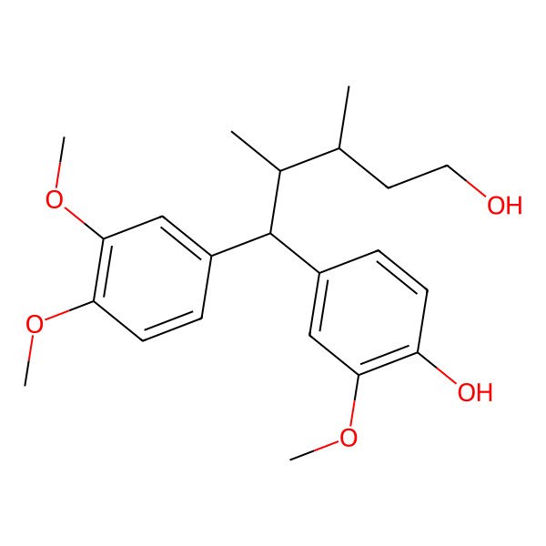 2D Structure of 4-[(1S,2R,3S)-1-(3,4-dimethoxyphenyl)-5-hydroxy-2,3-dimethylpentyl]-2-methoxyphenol