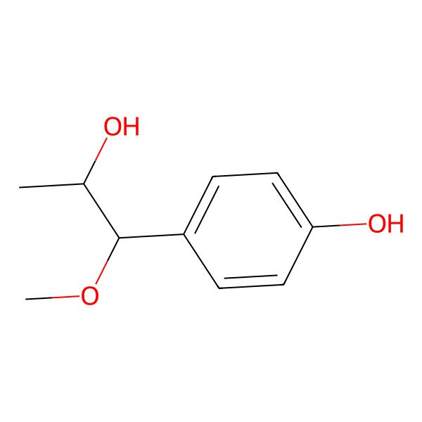 2D Structure of 4-[(1S,2S)-2-hydroxy-1-methoxypropyl]phenol