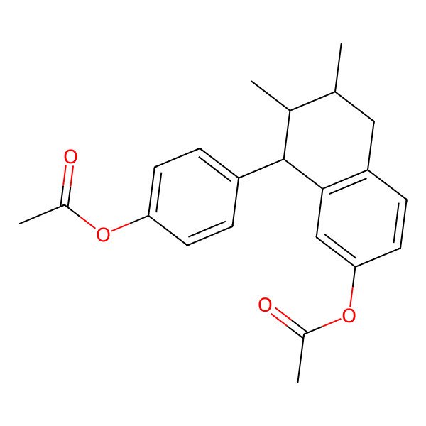 2D Structure of [4-[(1S,2S,3R)-7-acetyloxy-2,3-dimethyl-1,2,3,4-tetrahydronaphthalen-1-yl]phenyl] acetate