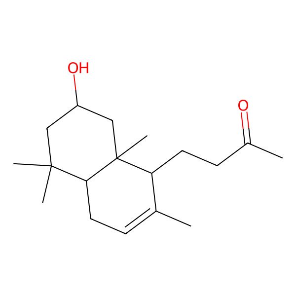 2D Structure of 4-[(1S,4aR,7S,8aS)-7-hydroxy-2,5,5,8a-tetramethyl-1,4,4a,6,7,8-hexahydronaphthalen-1-yl]butan-2-one