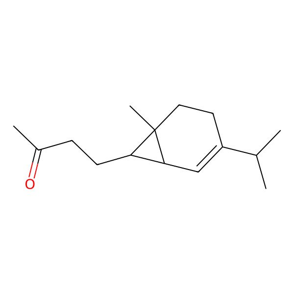 2D Structure of 4-[(1S,6R,7S)-6-methyl-3-propan-2-yl-7-bicyclo[4.1.0]hept-2-enyl]butan-2-one