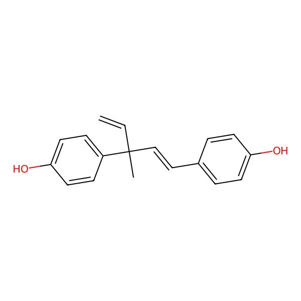 2D Structure of 4-[(1Z)-3-(4-hydroxyphenyl)-3-methyl-penta-1,4-dienyl]phenol