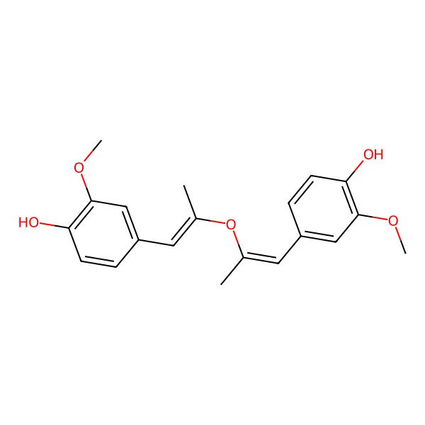 2D Structure of 4-[2-[1-(4-Hydroxy-3-methoxyphenyl)prop-1-en-2-yloxy]prop-1-enyl]-2-methoxyphenol