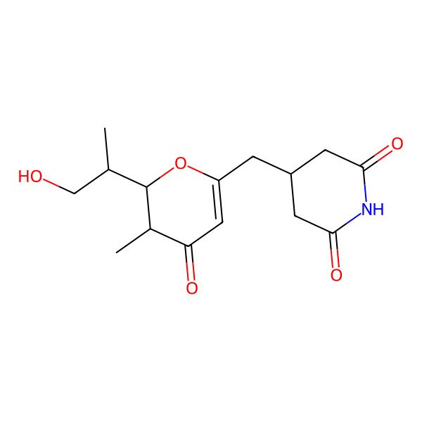 2D Structure of 4-[[2-(1-Hydroxypropan-2-yl)-3-methyl-4-oxo-2,3-dihydropyran-6-yl]methyl]piperidine-2,6-dione