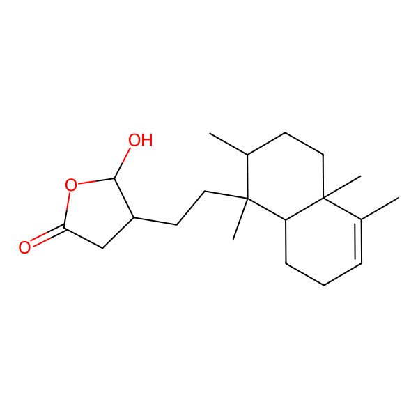 2D Structure of 4-[2-(1,2,4a,5-Tetramethyl-2,3,4,7,8,8a-hexahydronaphthalen-1-yl)ethyl]-5-hydroxyoxolan-2-one