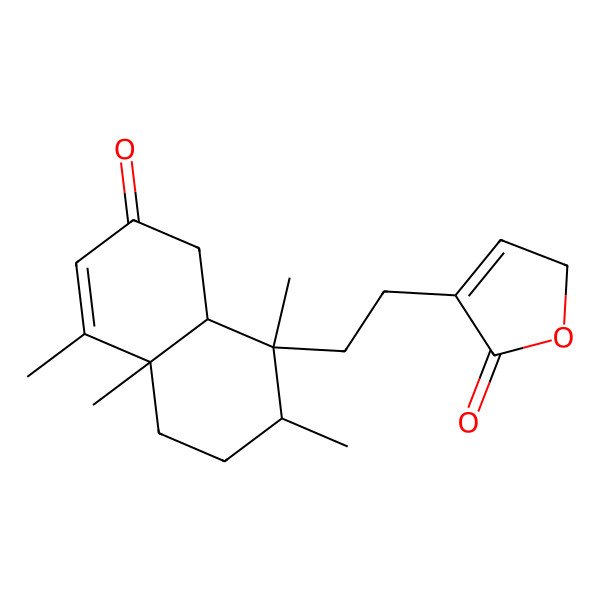 2D Structure of 4-[2-(1,2,4a,5-tetramethyl-7-oxo-3,4,8,8a-tetrahydro-2H-naphthalen-1-yl)ethyl]-2H-furan-5-one