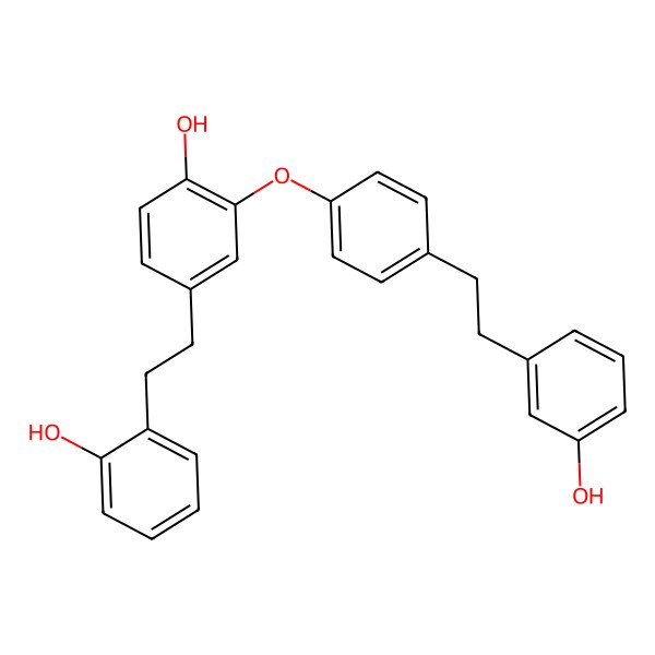 2D Structure of 4-[2-(2-Hydroxyphenyl)ethyl]-2-[4-[2-(3-hydroxyphenyl)ethyl]phenoxy]phenol