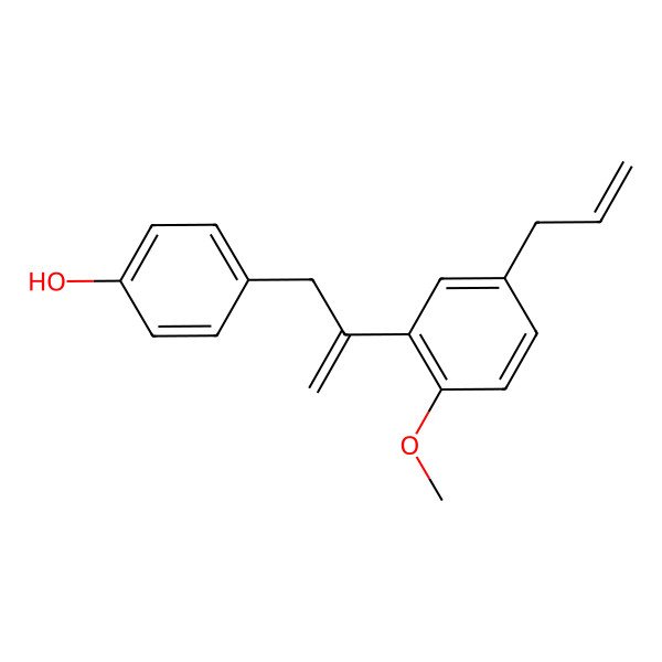 2D Structure of 4-[2-(2-Methoxy-5-prop-2-enylphenyl)prop-2-enyl]phenol