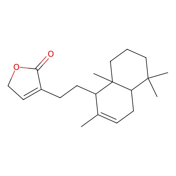 2D Structure of 4-[2-(2,5,5,8a-tetramethyl-1,4,4a,6,7,8-hexahydronaphthalen-1-yl)ethyl]-2H-furan-5-one