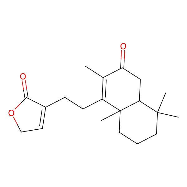 2D Structure of 4-[2-(2,5,5,8a-tetramethyl-3-oxo-4a,6,7,8-tetrahydro-4H-naphthalen-1-yl)ethyl]-2H-furan-5-one