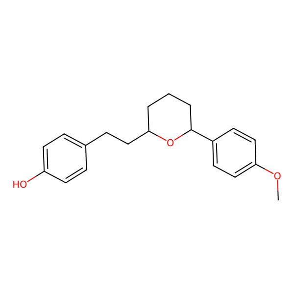 2D Structure of 4-[2-[(2S,6R)-6-(4-methoxyphenyl)oxan-2-yl]ethyl]phenol
