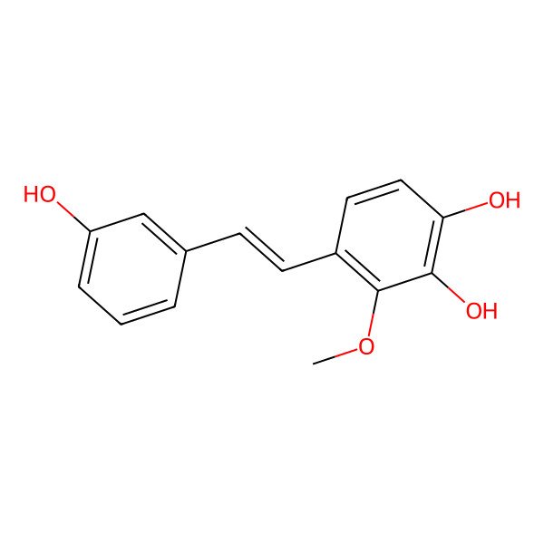 2D Structure of 4-[2-(3-Hydroxyphenyl)ethenyl]-3-methoxybenzene-1,2-diol