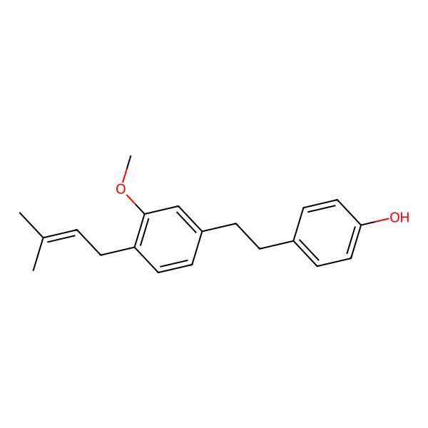 2D Structure of 4-[2-[3-Methoxy-4-(3-methylbut-2-enyl)phenyl]ethyl]phenol