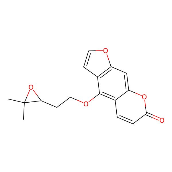 2D Structure of 4-[2-(3,3-Dimethyloxiran-2-yl)ethoxy]furo[3,2-g]chromen-7-one