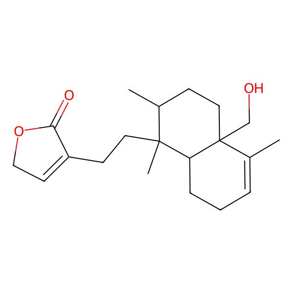 2D Structure of 4-[2-[4a-(hydroxymethyl)-1,2,5-trimethyl-2,3,4,7,8,8a-hexahydronaphthalen-1-yl]ethyl]-2H-furan-5-one