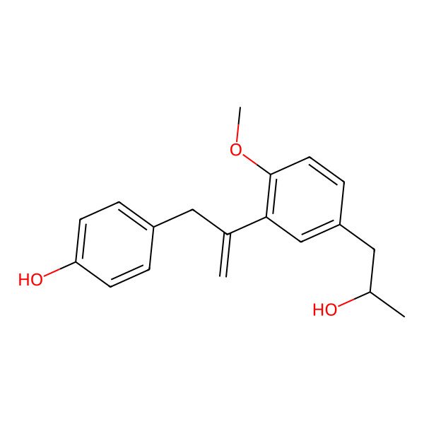 2D Structure of 4-[2-[5-[(2S)-2-hydroxypropyl]-2-methoxyphenyl]prop-2-enyl]phenol