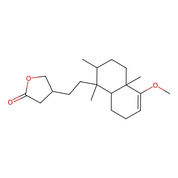 2D Structure of 4-[2-(5-Methoxy-1,2,4a-trimethyl-2,3,4,7,8,8a-hexahydronaphthalen-1-yl)ethyl]oxolan-2-one