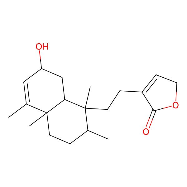 2D Structure of 4-[2-(7-hydroxy-1,2,4a,5-tetramethyl-2,3,4,7,8,8a-hexahydronaphthalen-1-yl)ethyl]-2H-furan-5-one