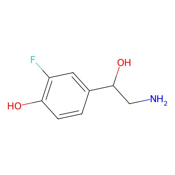 2D Structure of 4-(2-Amino-1-hydroxyethyl)-2-fluorophenol