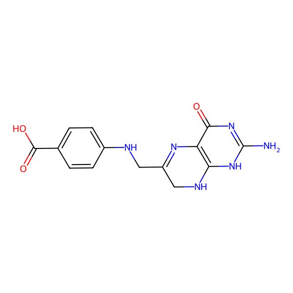 2D Structure of 4-[(2-amino-4-oxo-7,8-dihydro-1H-pteridin-6-yl)methylamino]benzoic acid