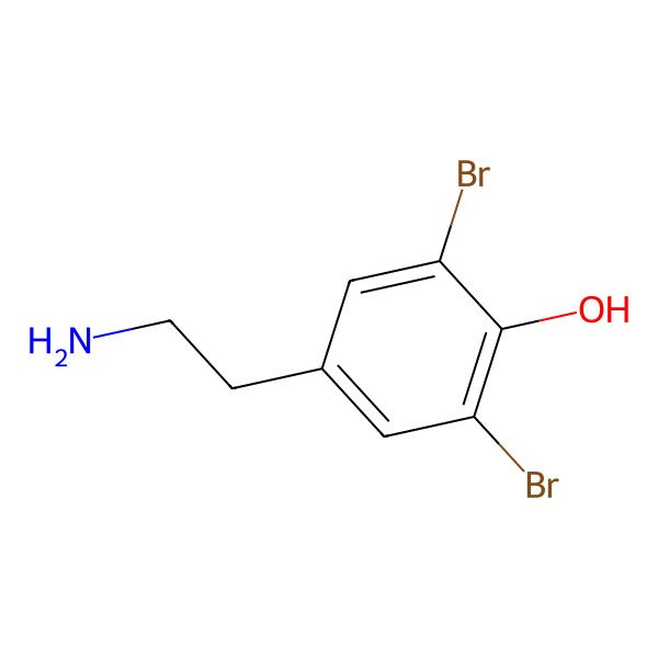 2D Structure of 4-(2-Aminoethyl)-2,6-dibromophenol