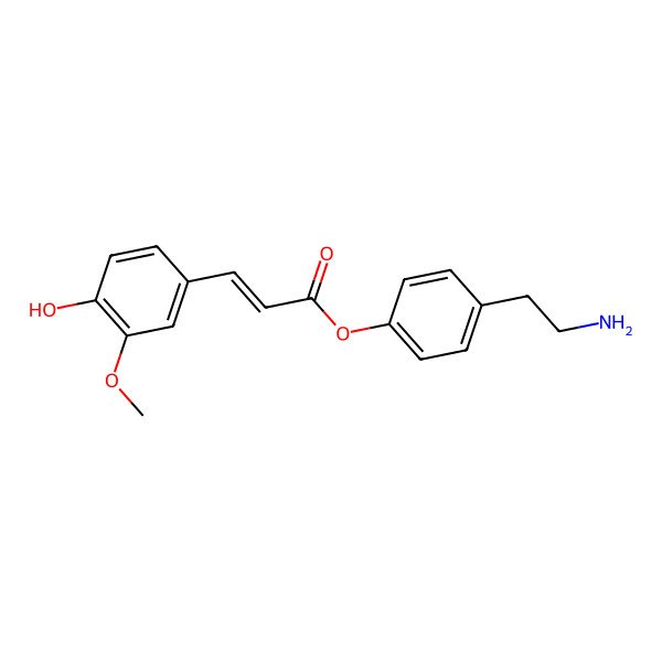 2D Structure of [4-(2-Aminoethyl)phenyl] 3-(4-hydroxy-3-methoxyphenyl)prop-2-enoate