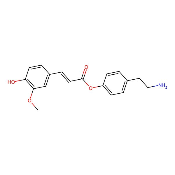 2D Structure of [4-(2-aminoethyl)phenyl] (E)-3-(4-hydroxy-3-methoxyphenyl)prop-2-enoate