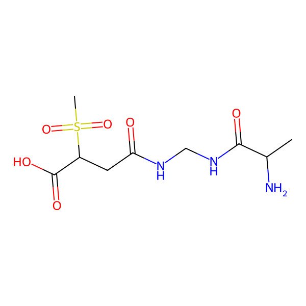 2D Structure of 4-[(2-Aminopropanoylamino)methylamino]-2-methylsulfonyl-4-oxobutanoic acid