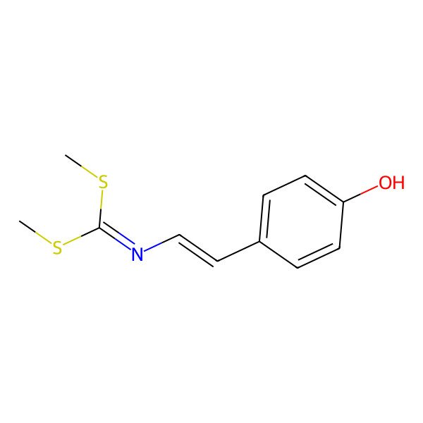 2D Structure of 4-[2-[Bis(methylsulfanyl)methylideneamino]ethenyl]phenol