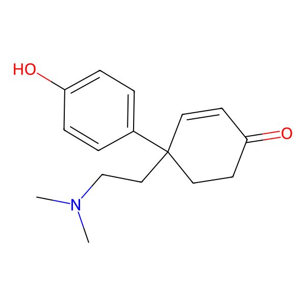 2D Structure of 4-[2-(Dimethylamino)ethyl]-4-(4-hydroxyphenyl)cyclohex-2-en-1-one
