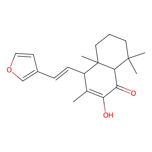2D Structure of 4-[2-(furan-3-yl)ethenyl]-2-hydroxy-3,4a,8,8-tetramethyl-5,6,7,8a-tetrahydro-4H-naphthalen-1-one