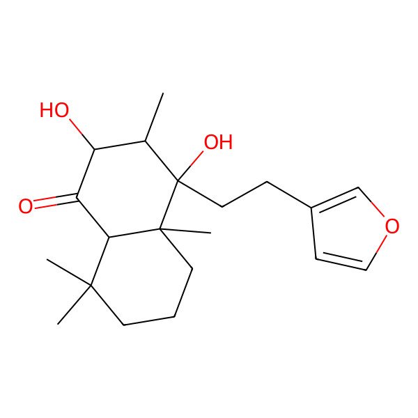 2D Structure of 4-[2-(Furan-3-yl)ethyl]-2,4-dihydroxy-3,4a,8,8-tetramethyl-2,3,5,6,7,8a-hexahydronaphthalen-1-one