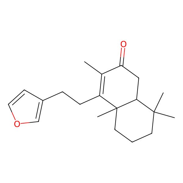 2D Structure of 4-[2-(furan-3-yl)ethyl]-3,4a,8,8-tetramethyl-5,6,7,8a-tetrahydro-1H-naphthalen-2-one