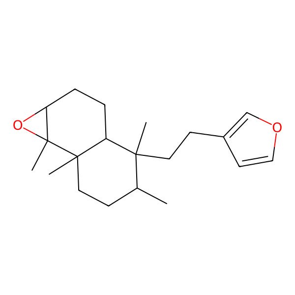 2D Structure of 4-[2-(furan-3-yl)ethyl]-4,5,7a,7b-tetramethyl-2,3,3a,5,6,7-hexahydro-1aH-naphtho[1,2-b]oxirene