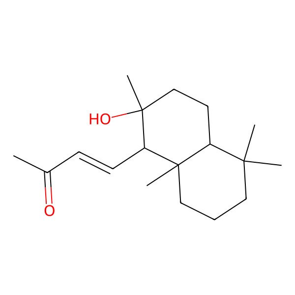 2D Structure of 4-(2-hydroxy-2,5,5,8a-tetramethyl-3,4,4a,6,7,8-hexahydro-1H-naphthalen-1-yl)but-3-en-2-one