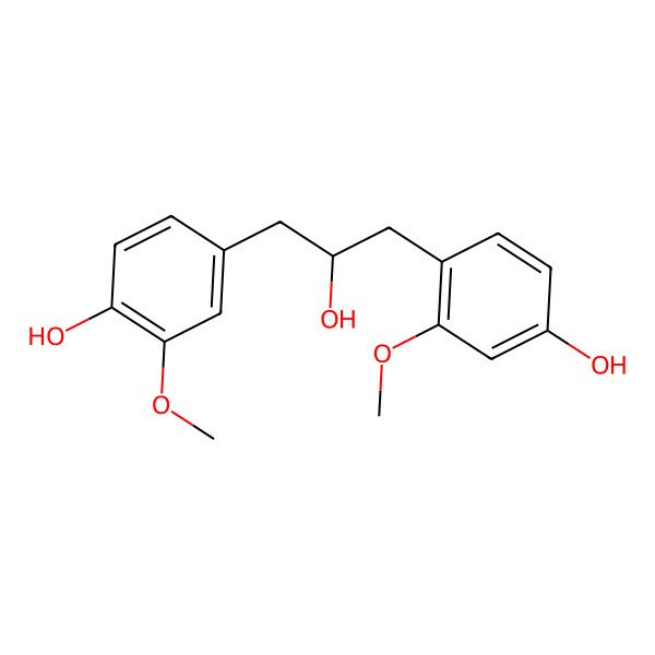 2D Structure of 4-[2-Hydroxy-3-(4-hydroxy-2-methoxyphenyl)propyl]-2-methoxyphenol