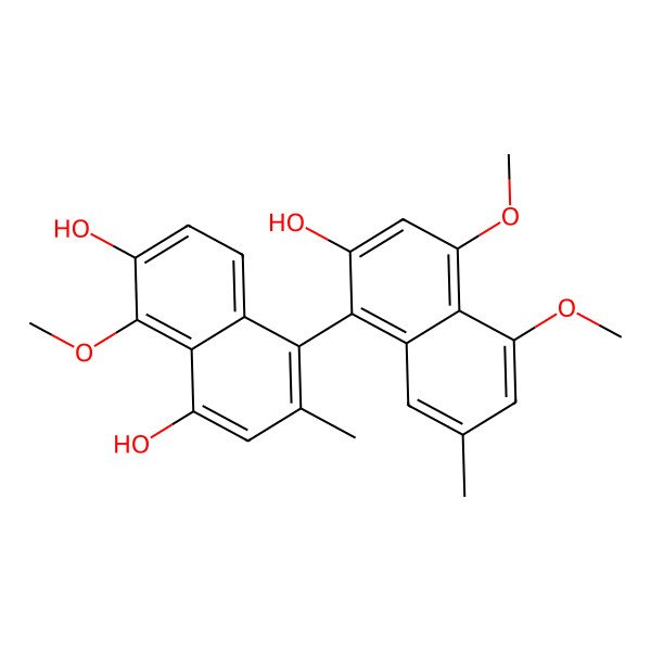 2D Structure of 4-(2-Hydroxy-4,5-dimethoxy-7-methylnaphthalen-1-yl)-8-methoxy-3-methylnaphthalene-1,7-diol
