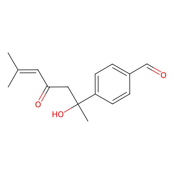2D Structure of 4-(2-Hydroxy-6-methyl-4-oxohept-5-en-2-yl)benzaldehyde