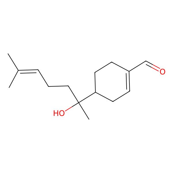 2D Structure of 4-(2-Hydroxy-6-methylhept-5-en-2-yl)cyclohexene-1-carbaldehyde