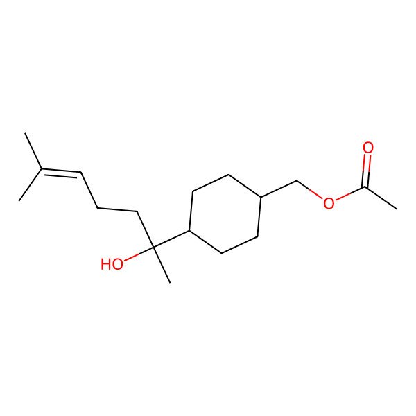 2D Structure of [4-(2-Hydroxy-6-methylhept-5-en-2-yl)cyclohexyl]methyl acetate