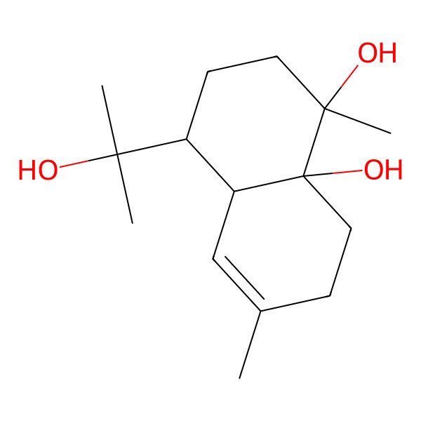 2D Structure of 4-(2-Hydroxypropan-2-yl)-1,6-dimethyl-2,3,4,4a,7,8-hexahydronaphthalene-1,8a-diol