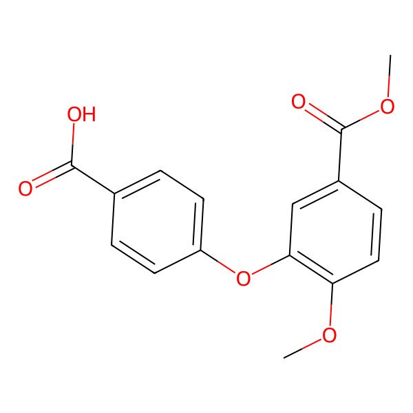 2D Structure of 4-(2-Methoxy-5-methoxycarbonylphenoxy)benzoic acid