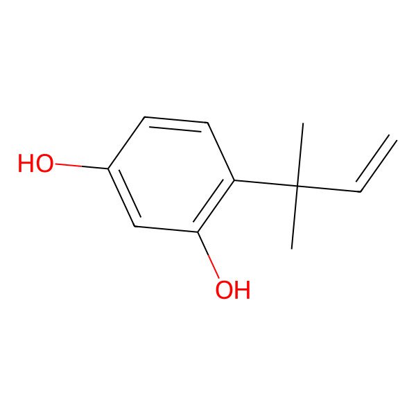2D Structure of 4-(2-Methylbut-3-en-2-yl)benzene-1,3-diol