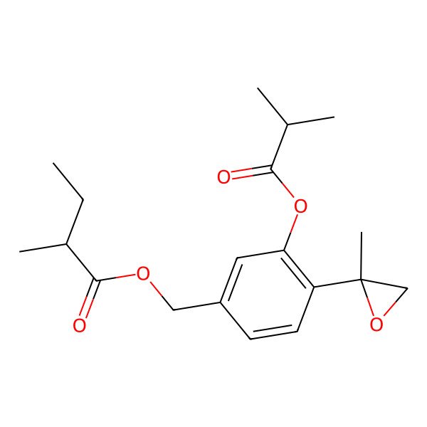 2D Structure of [4-(2-Methyloxiran-2-yl)-3-(2-methylpropanoyloxy)phenyl]methyl 2-methylbutanoate