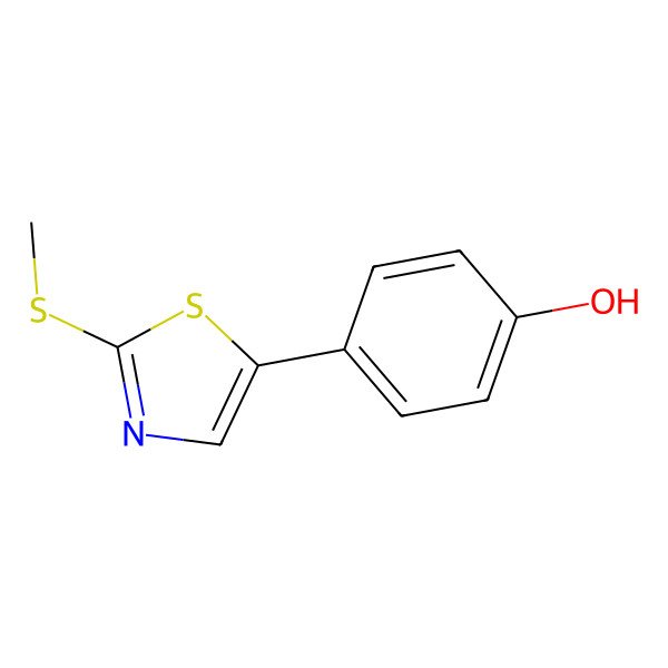2D Structure of 4-(2-Methylsulfanyl-1,3-thiazol-5-yl)phenol