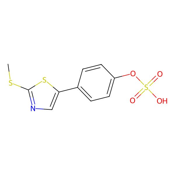 2D Structure of [4-(2-Methylsulfanyl-1,3-thiazol-5-yl)phenyl] hydrogen sulfate