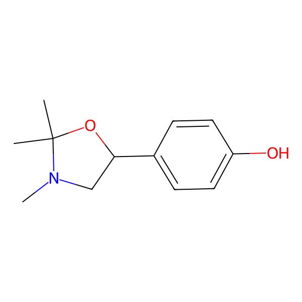 2D Structure of 4-(2,2,3-Trimethyl-1,3-oxazolidin-5-yl)phenol